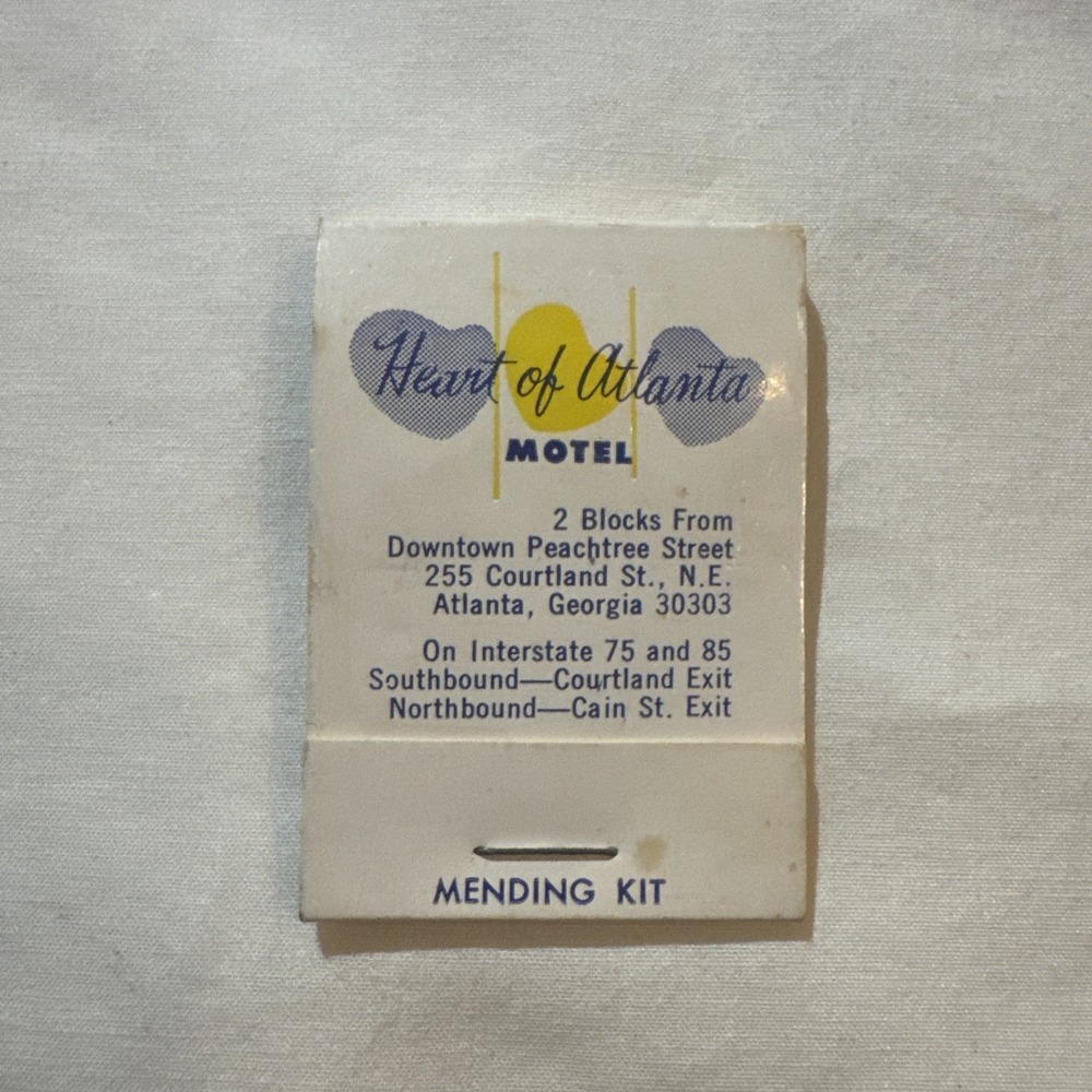 Vintage Mending Kit: Heart of Atlanta Motel, GA Civil Rights Advertisement